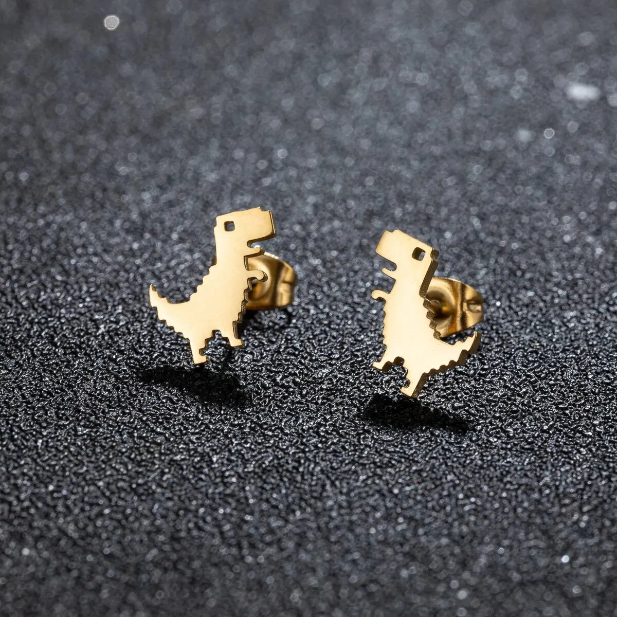 1 paio di nuova moda minimalista carino femminile in acciaio inossidabile mini dinosauro orecchini per ragazze accessori gioielli regali GED509