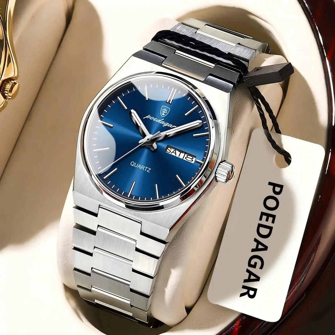POEDAGAR Top squisito orologio da polso da donna impermeabile al quarzo luminoso orologio da donna casual data settimana orologi da donna in acciaio inossidabile