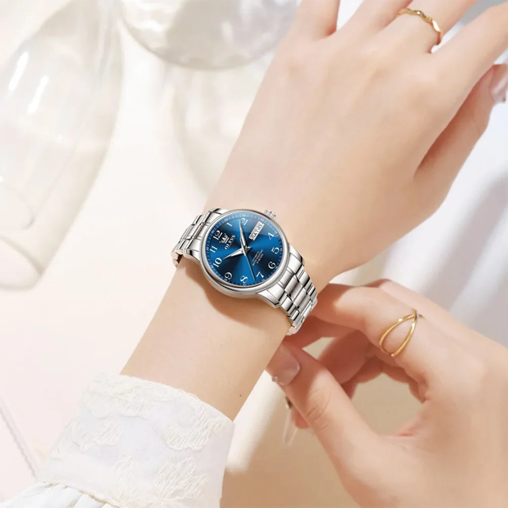 OLEVS Orologio di lusso di alta qualità per donna Orologio meccanico automatico da donna impermeabile in acciaio inossidabile Orologi da donna eleganti