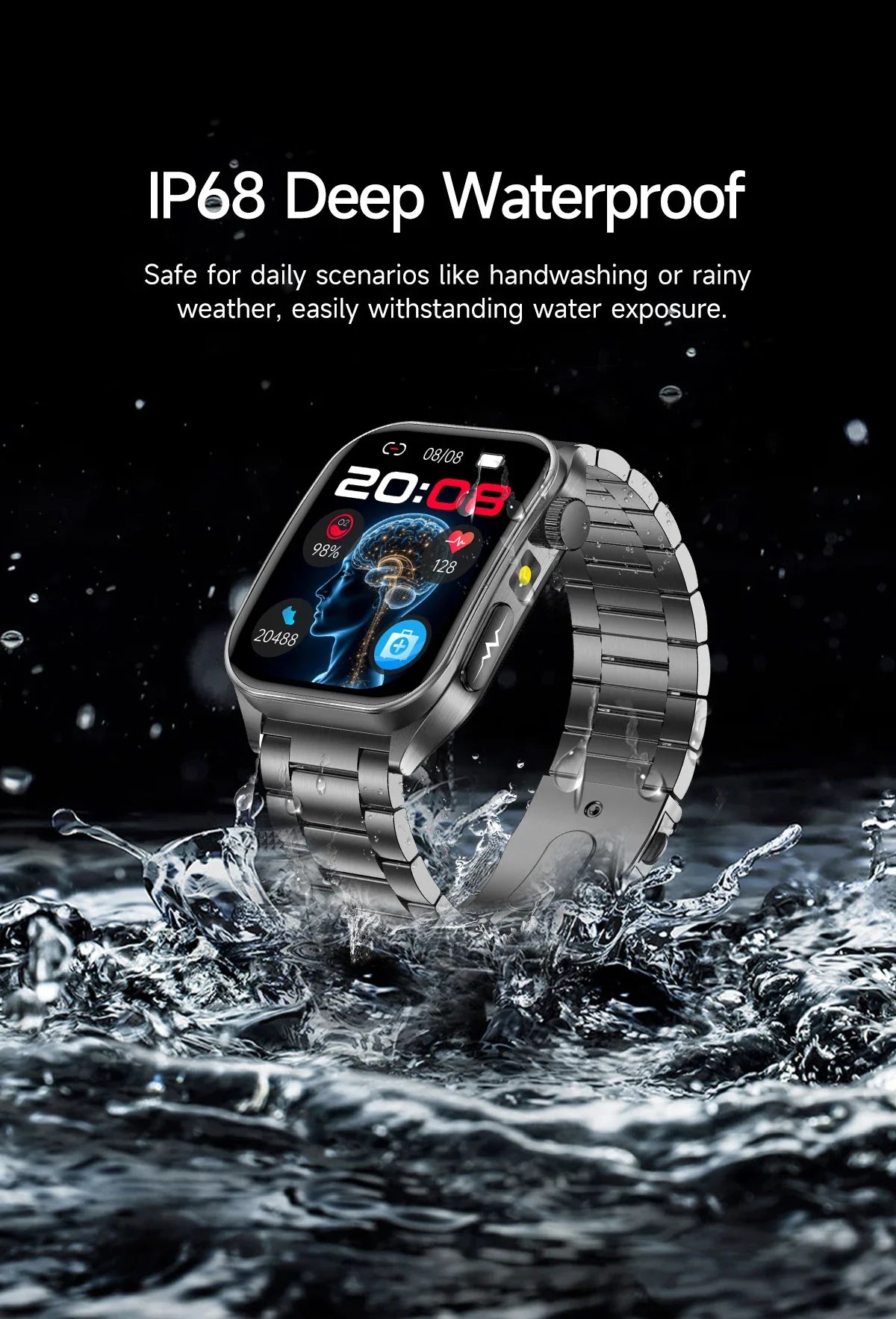 2026 Nuovo 650nm Terapia Laser Grassi nel sangue Acido urico Pressione sanguigna Smart Watch ECG + PPG Preciso Monitor di salute Smartwatch per gli uomini