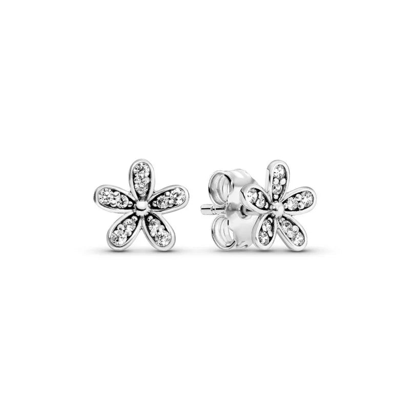 Orecchini in Argento Puro 925 con Zirconi a Forma di Cuore, Stella, Luna e Cerchio, Gioielli per Donne, Regalo per Compleanno, Festa della Mamma, Accessori