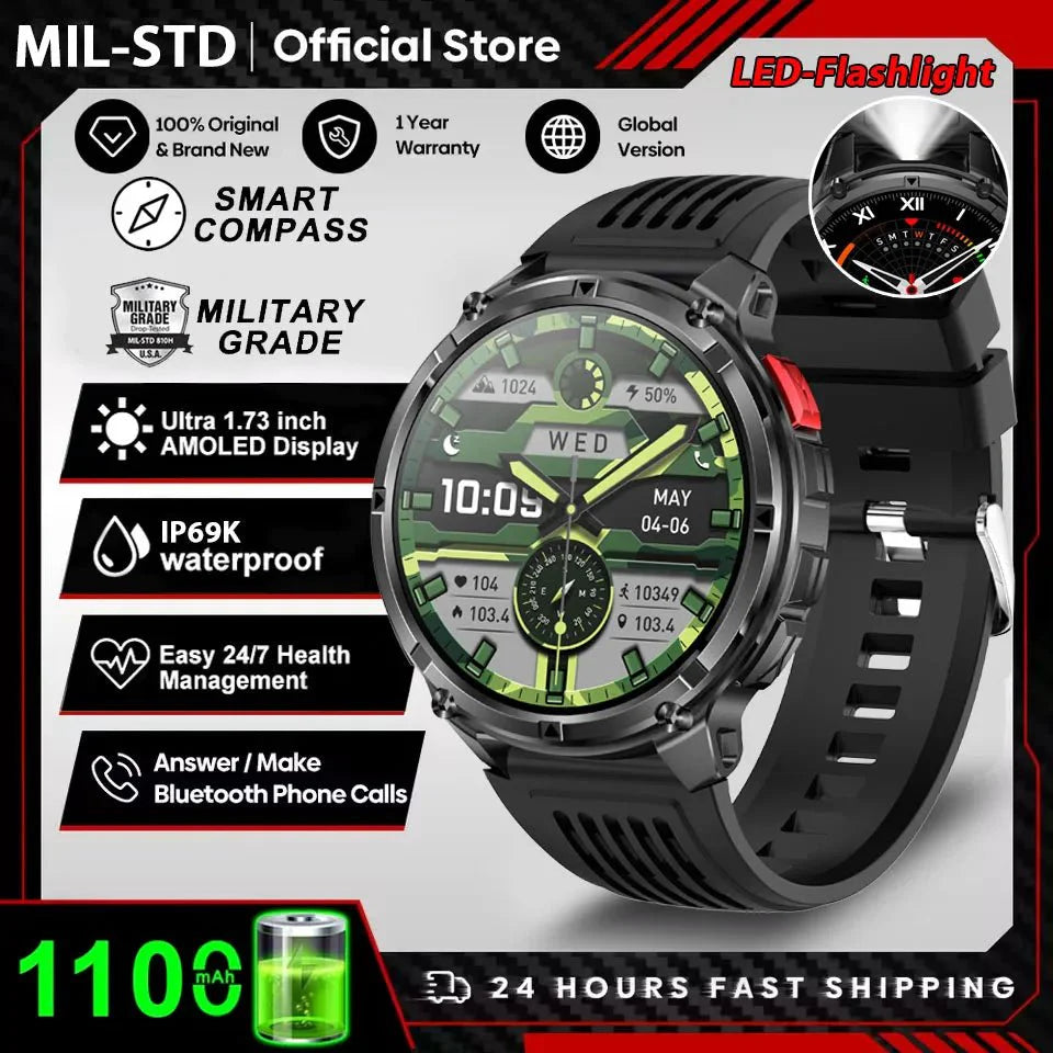 Nuovo T-Rex3 Ultra 1100mAh Batteria Smart Watch GPS Track Bussola IP69K Impermeabile Sport tracker All'aperto Militare Smartwatch