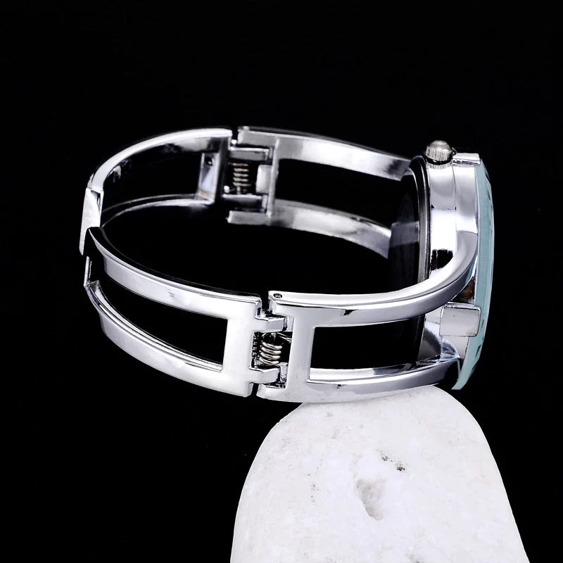 Orologi da donna Bracciale Relogio Feminino Orologio da polso al quarzo moda Orologio da polso da donna in acciaio inossidabile con cristallo Bayan Kol Sat