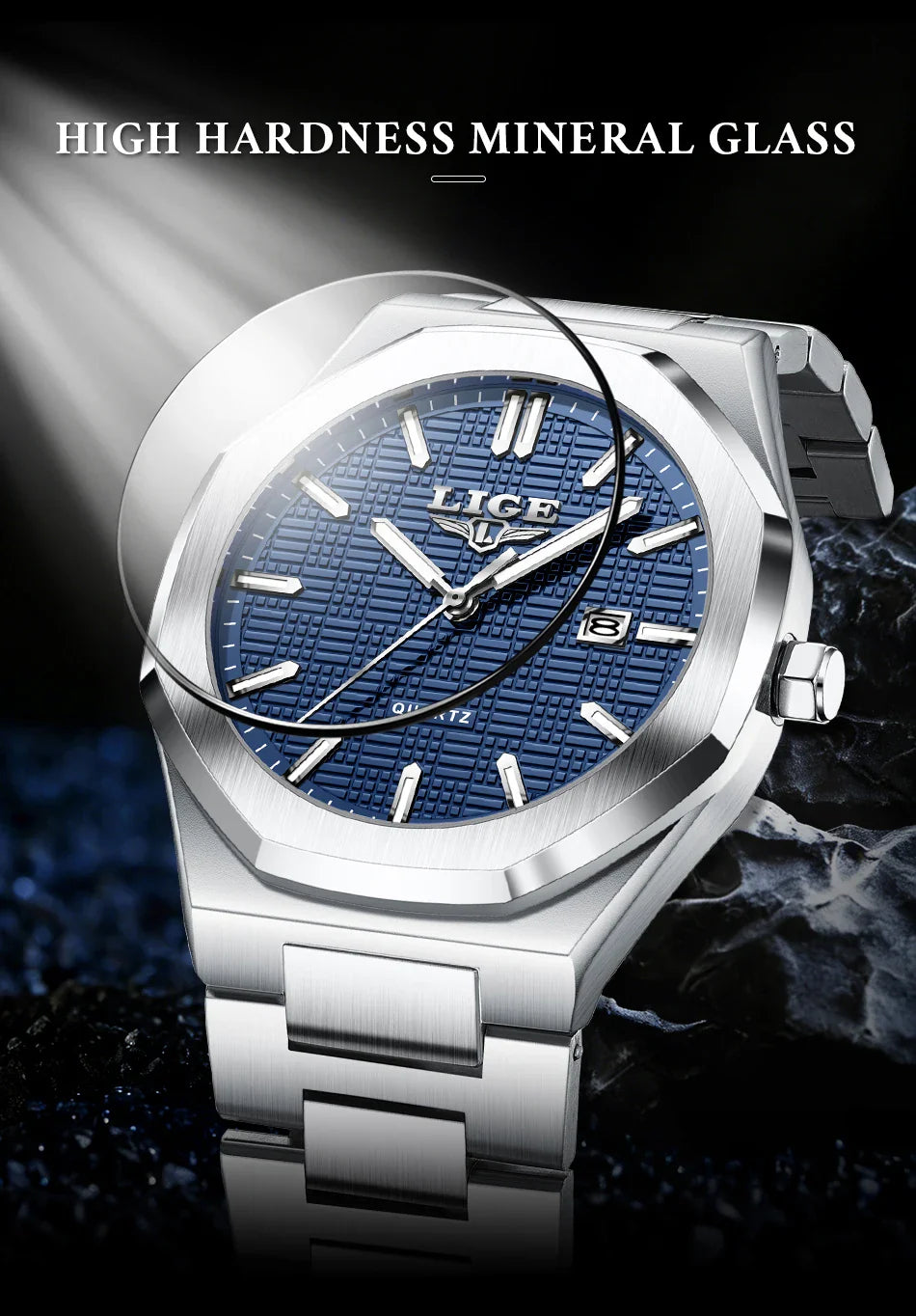 LIGE Orologio da donna elegante e lussuoso, orologio classico alla moda con data automatica, cinturino in acciaio inossidabile, orologi luminosi impermeabili per donna, regalo per signora