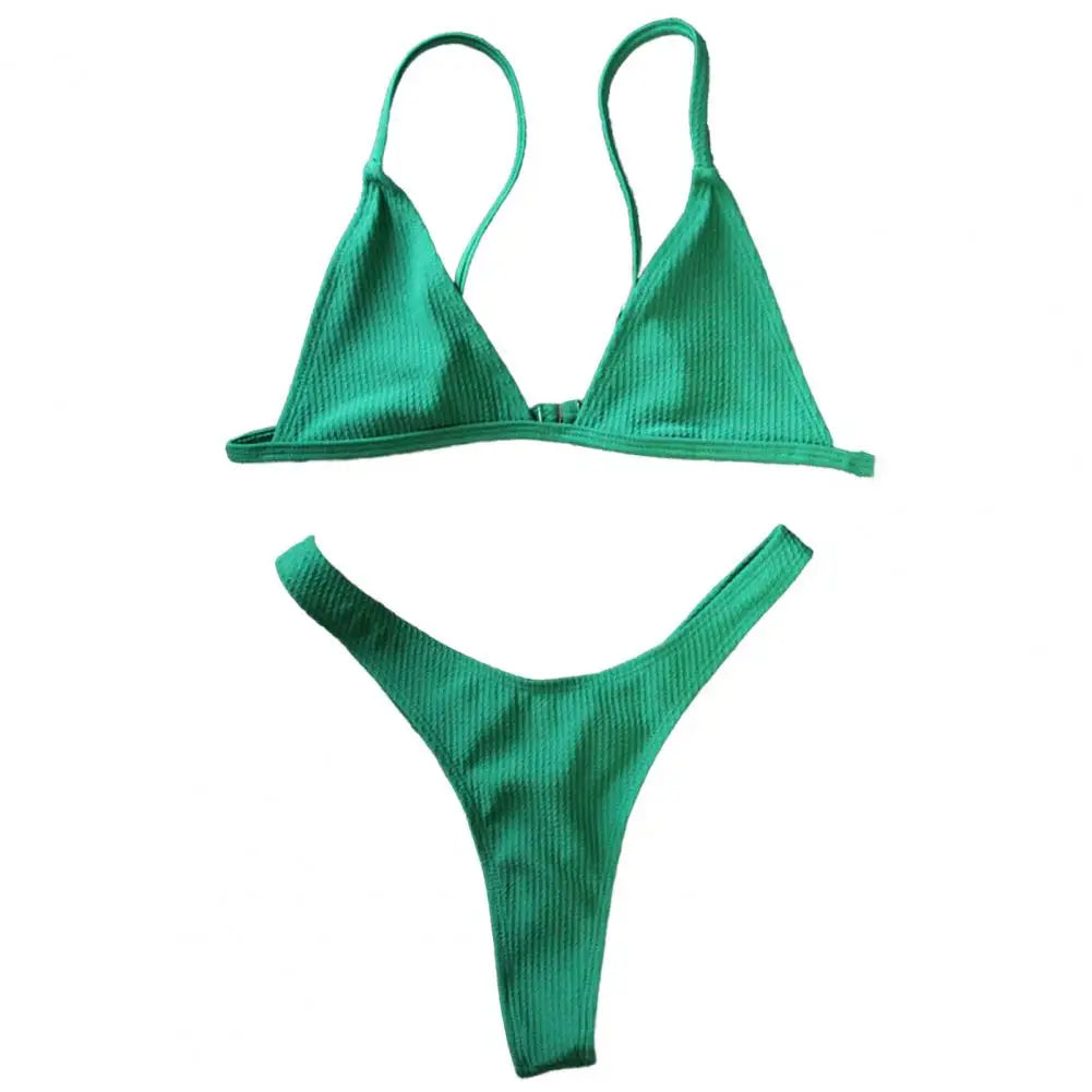 2 pezzi/set bikini da donna sexy set costumi da bagno da donna con cinturino per spaghetti senza fili ad asciugatura rapida