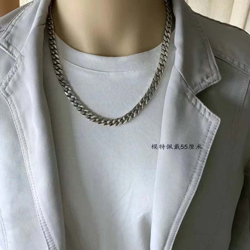 100% S925 Collana in argento sterling Bracciale Punk S925 Gioielli in argento Non sbiadisce mai Carry certificato Uomo Donna Gioielli Regali