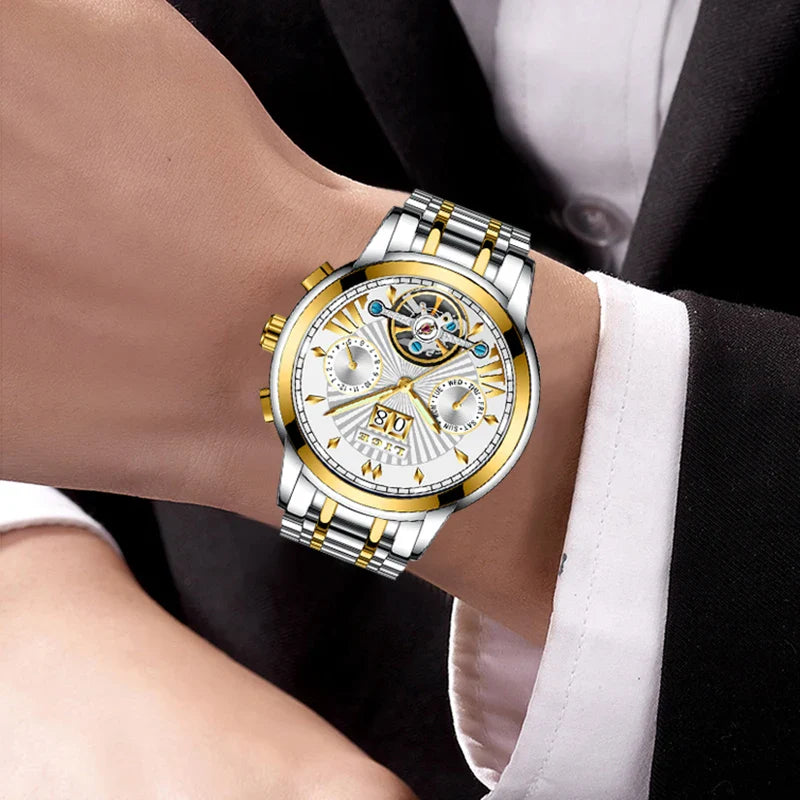 Orologi da Polso Meccanici Automatici LIGE 2026 per Uomo, Marca di Lusso, Orologio da Uomo con Tourbillon, Moda Business, Impermeabile