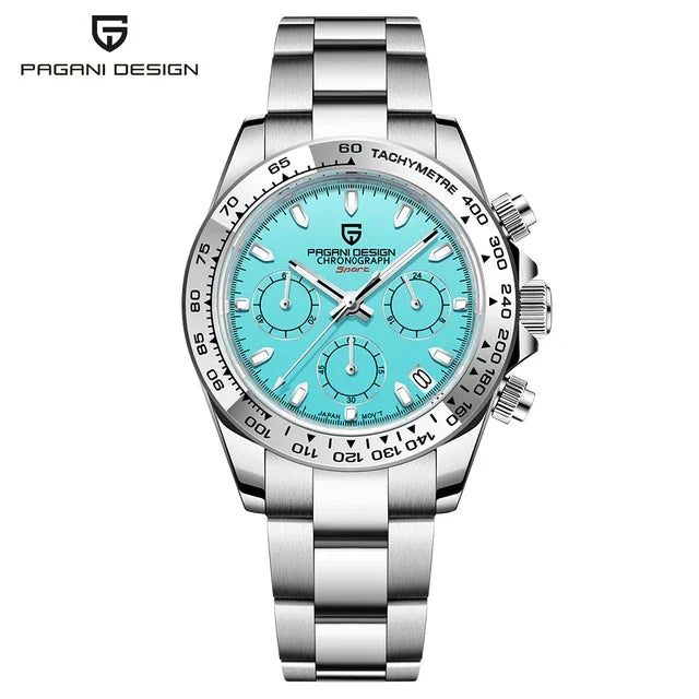 PAGANI DESIGN Nuovo orologio da polso al quarzo da uomo con lunetta in acciaio inossidabile, cronografo di lusso con vetro zaffiro VK63, orologio da uomo reloj hombre