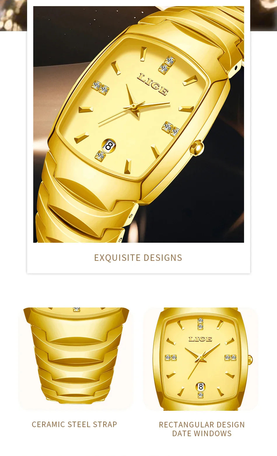 LIGE Orologio da Donna di Lusso alla Moda, Elegante e Semplice, in Acciaio Inossidabile, Casual, al Quarzo, con Calendario, Regalo Romantico per Signore, Novità