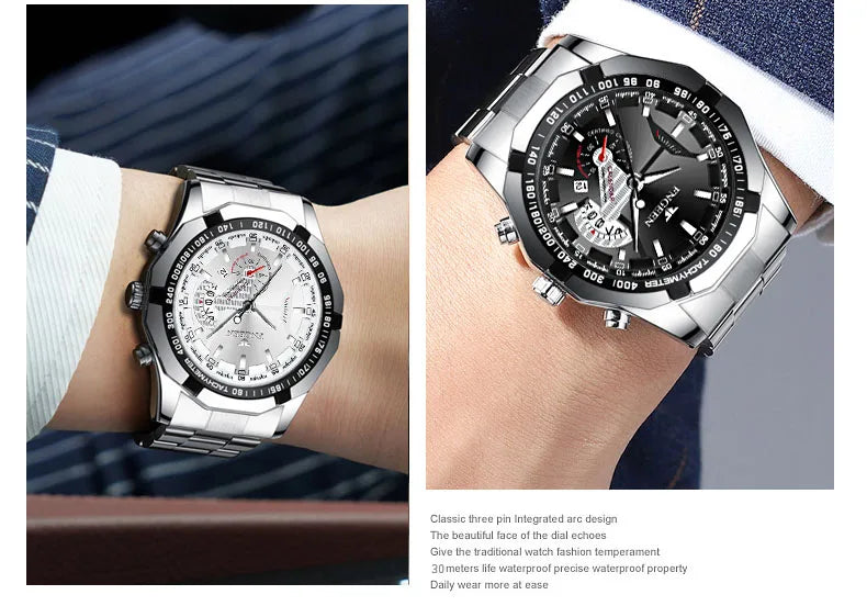 2024 Top Brand di Lusso Orologio di Moda Casual Militare Al Quarzo Sport Orologio Da Polso In Acciaio Pieno Impermeabile Orologio da Uomo Relogio Masculino