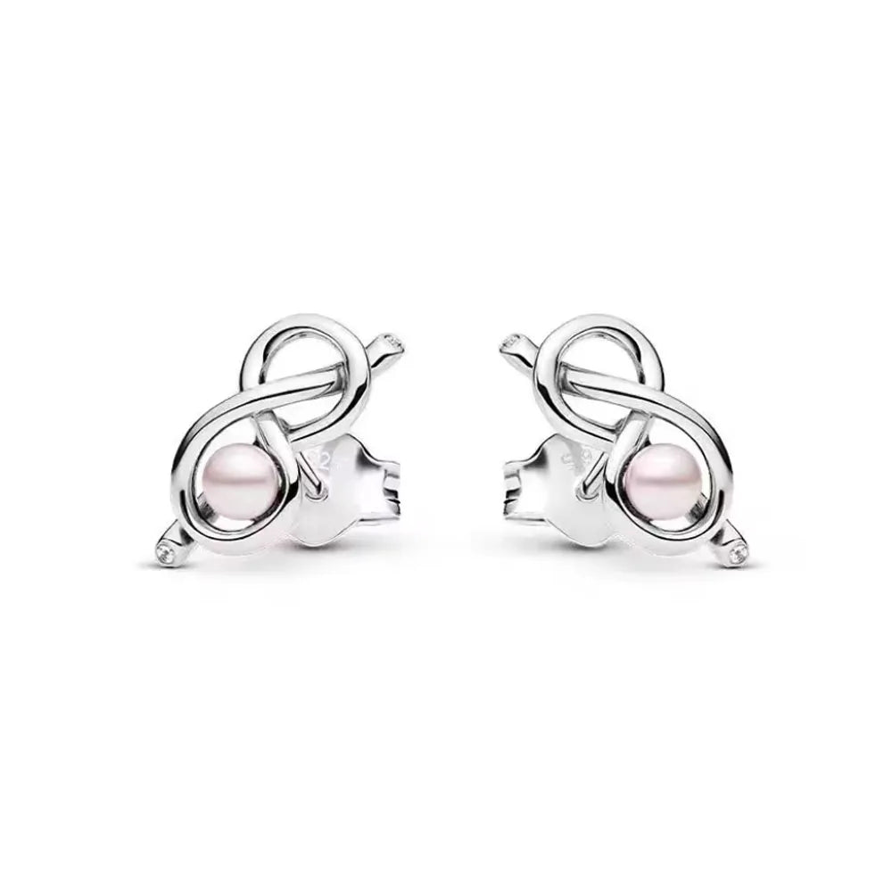 Orecchini e Ciondolo con Zirconi Scintillanti, Combinazione Fiore di Ciliegio e Farfalla, Orecchini in Argento 925, Regalo Ideale per Donne