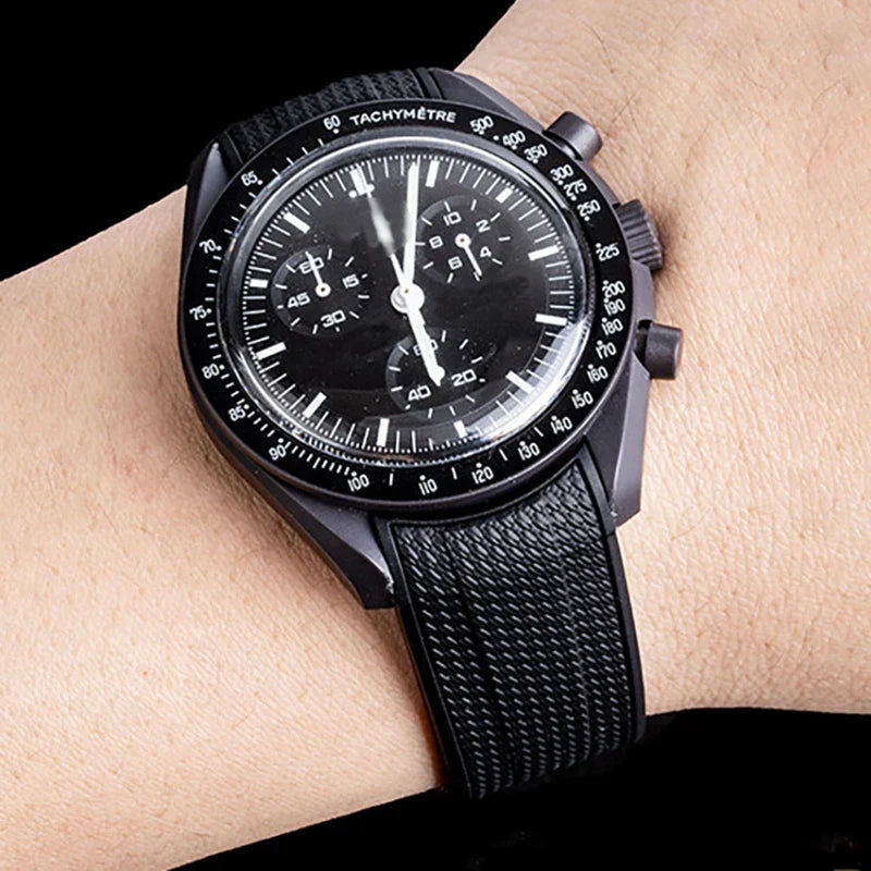 Cinturino in gomma per Swatch X Omega Joint MoonSwatch Cinturino sportivo impermeabile da 20 mm Cinturino con estremità curva in silicone per uomo donna