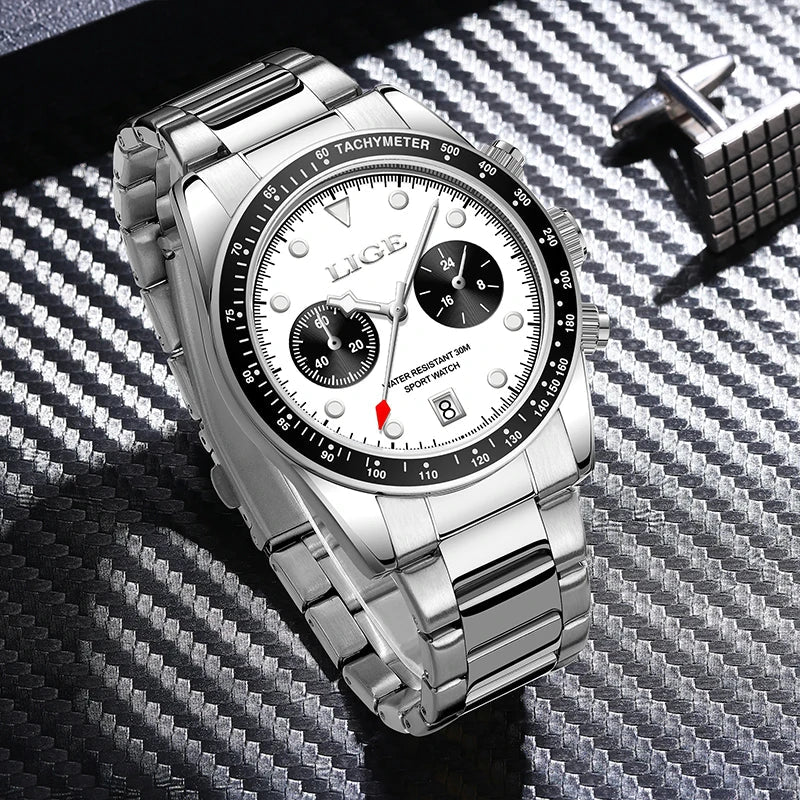 LIGE Nuovi orologi da uomo Orologi da polso al quarzo da uomo di lusso delle migliori marche Cronografo sportivo impermeabile e luminoso Relogio Masculino+BOX