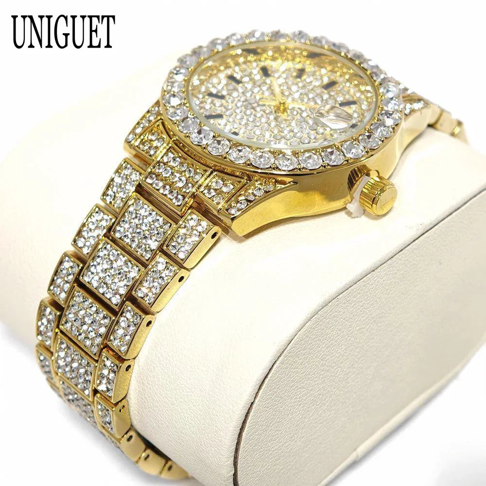 Orologio da Donna UNIGUET di Lusso alla Moda, Elegante Quadrante Piccolo con Diamanti Rosa, Mini Orologio da Polso al Quarzo Bling-Bling da Donna, Regalo