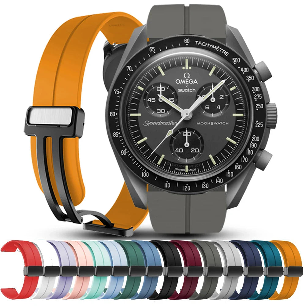 22mm 20mm cinturino magnetico in silicone per Omega X Swatch Joint MoonSwatch cinturino per Xiaomi Watch S4 S3 S2 S1/Huawei GT6Pro GT6 5 4 46