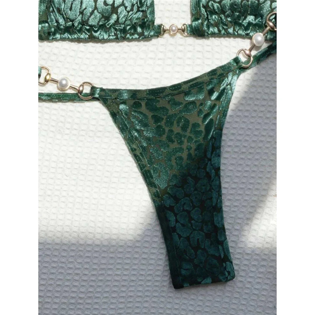 S-XL Leopard Halter Mini Micro Perizoma Bikini Donna Costumi da bagno Costume da bagno femminile Bikini a due pezzi Bagnante Costume da bagno Swim V5207