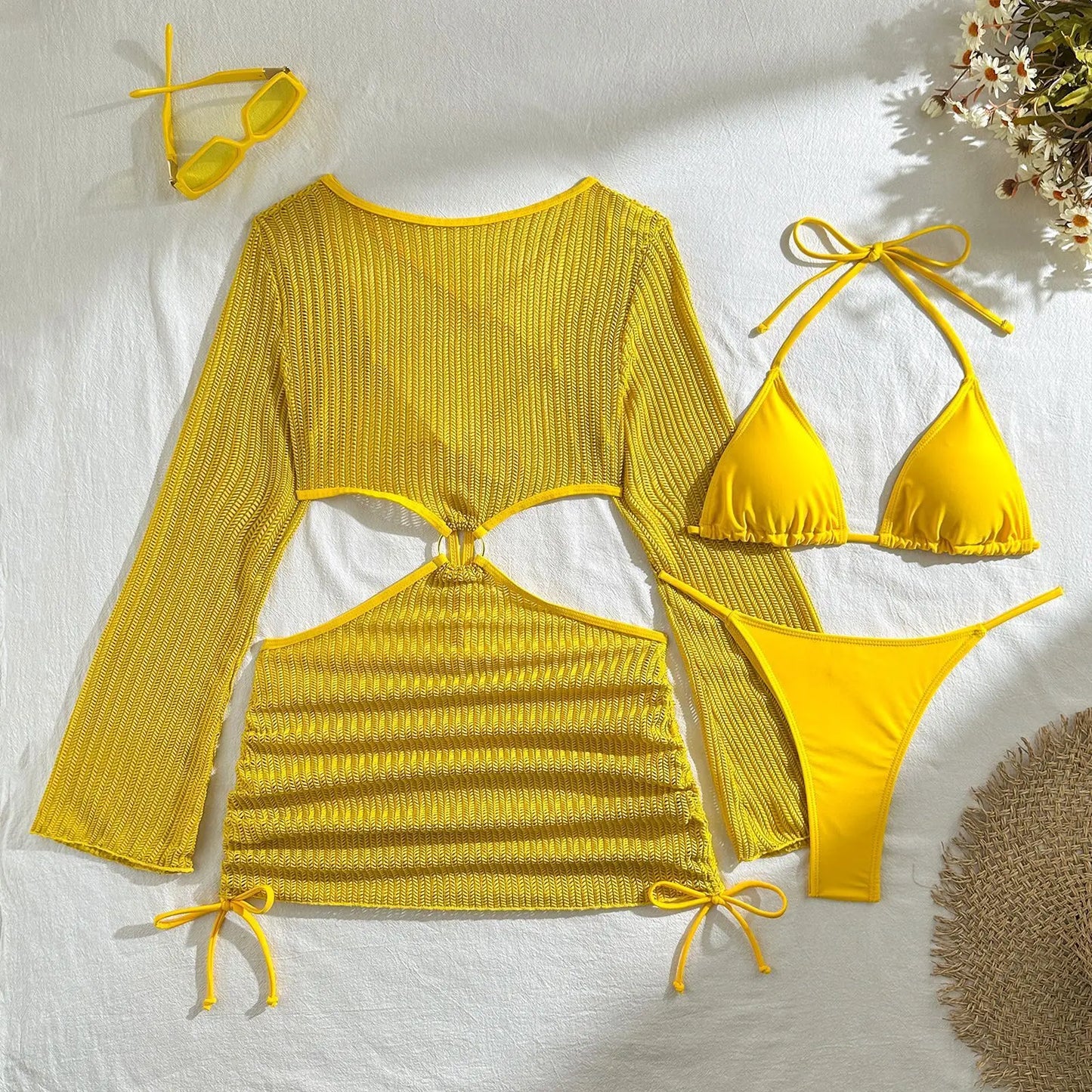 2026 Bikini sexy Costumi da bagno femminili Costumi da bagno a tre pezzi da donna Costumi da bagno da spiaggia Costumi da bagno Bikini brasiliano Set Bagnante da piscina