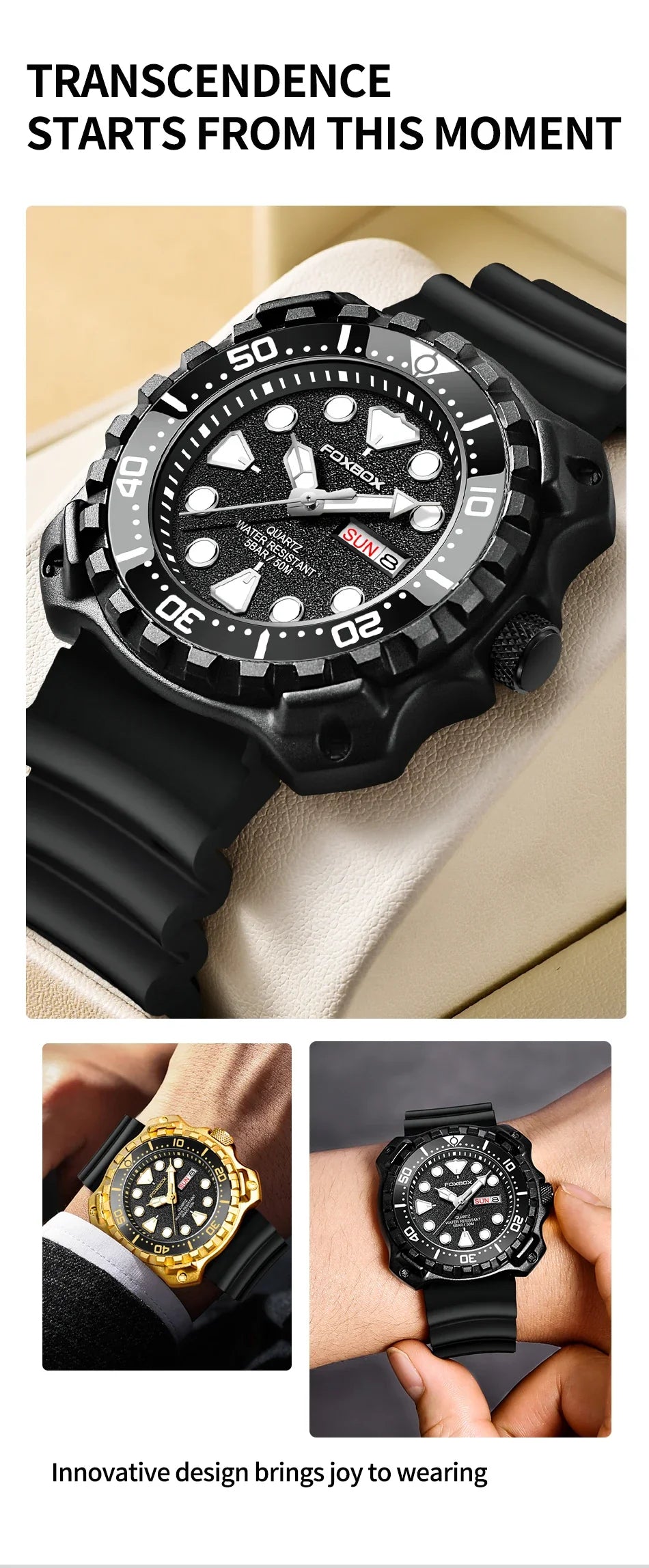 Orologio da uomo LIGE 2026 alla moda, orologio sportivo di lusso con quadrante grande, impermeabile, luminoso, al quarzo, con datario, per uomo, marca Foxbox