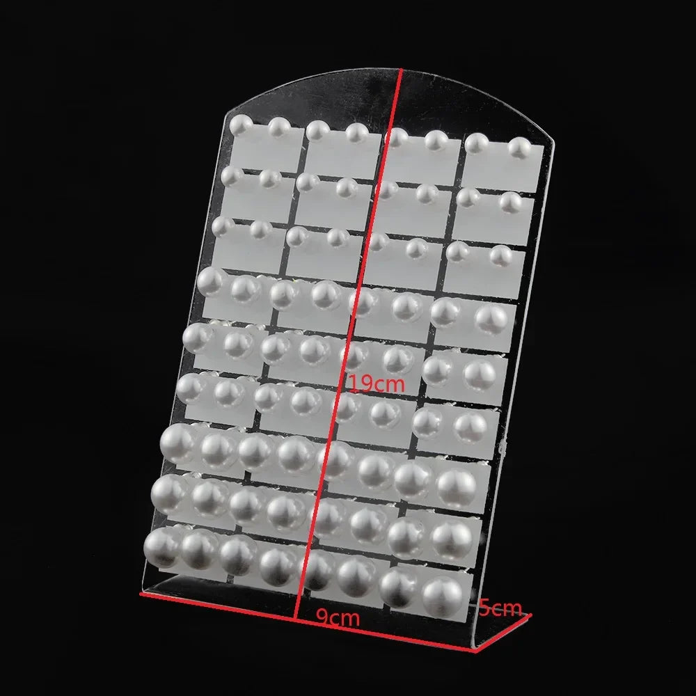 36 paia/set orecchini a bottone con perle finte rotonde bianche con gioielli in acciaio inossidabile con perline da 6 8 10 mm