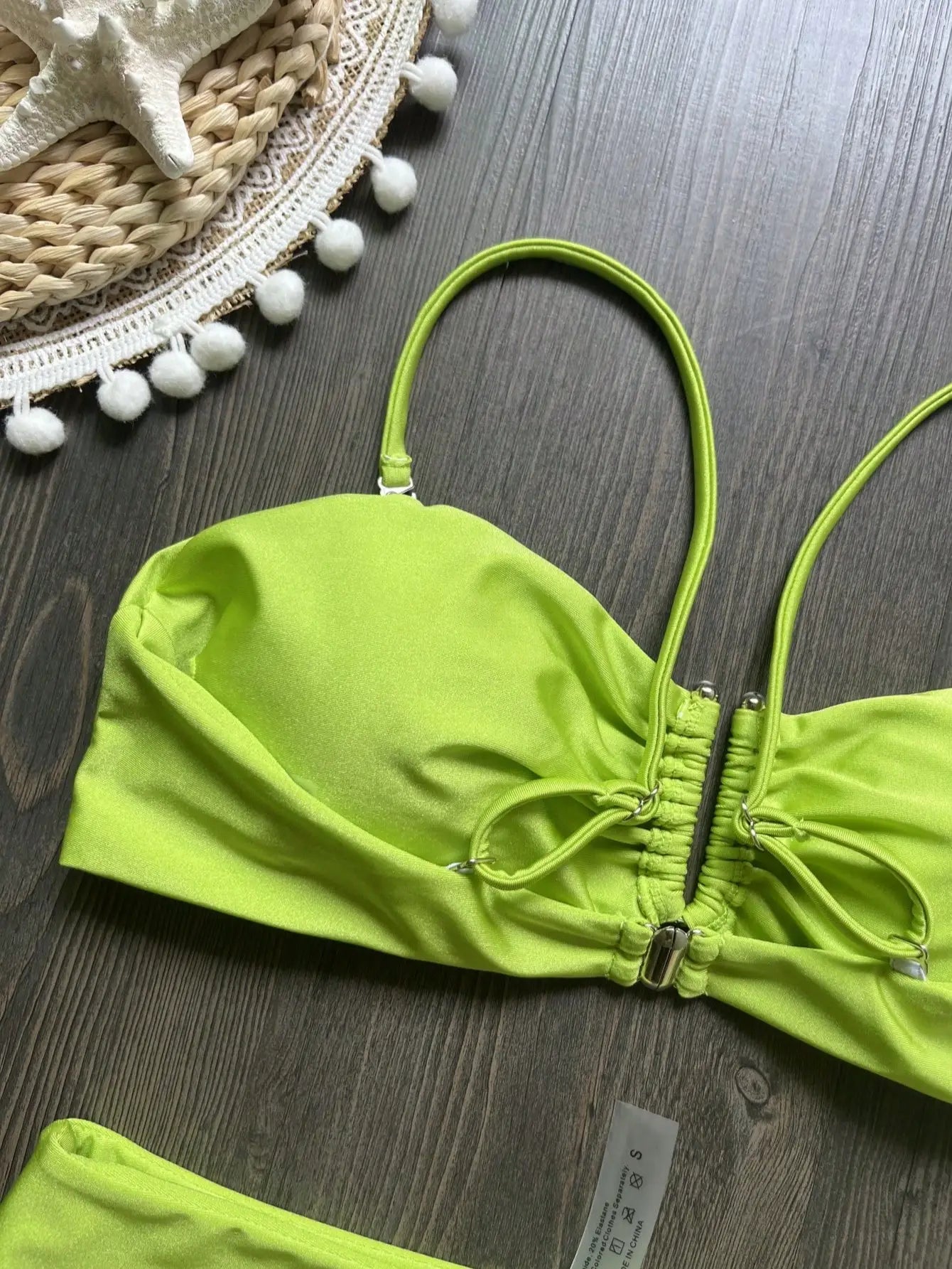 Bikini a Fascia Push-Up Donna 2024, Costume da Bagno Sexy Femminile, Set Bikini Brasiliano con Perizoma, Tinta Unita, Abbigliamento da Spiaggia