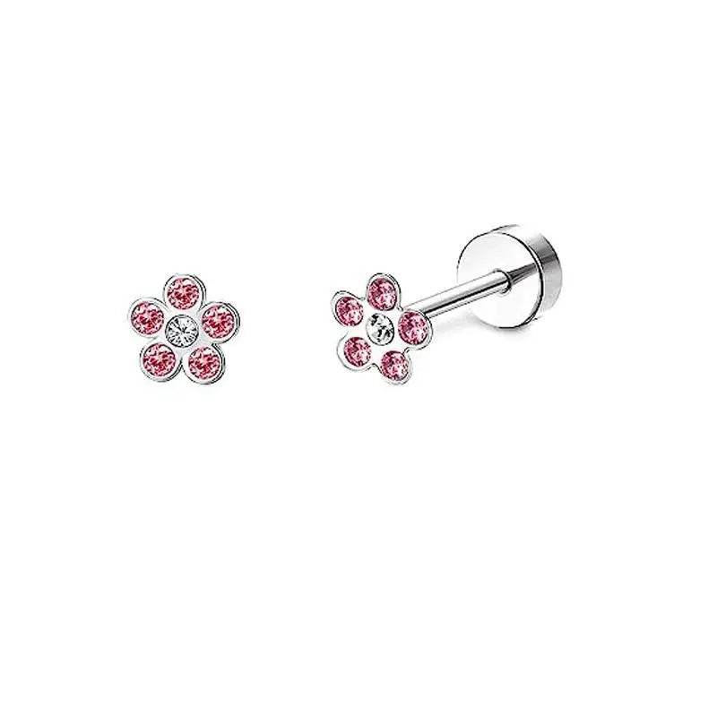 2 pz/set In Acciaio Inox Cuore Luna Earbone Della Vite Della Vite Della Sfera Orecchini con perno per Le Donne di Modo Dell'orecchio Trago Cartilagine Body Piercing