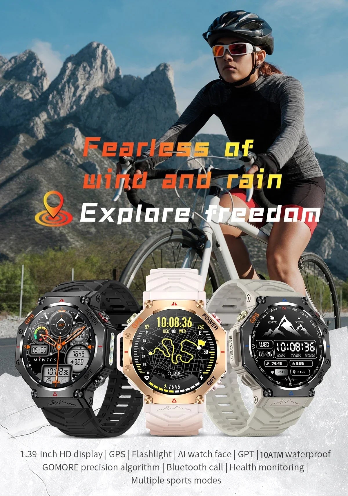 T-Rex 3 Grado Ultra Militare GPS Astuto Della Vigilanza 10ATM Bussola Impermeabile Altimetro Barometrico AMOLED Uomini HD Chiamata Sport Smartwatch