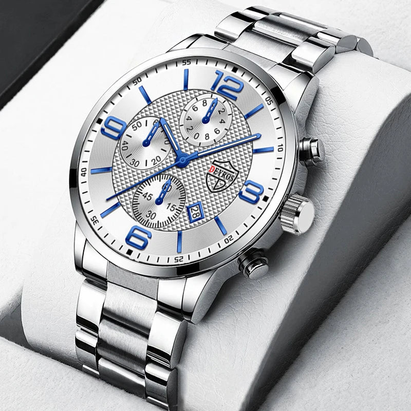 Orologi da uomo alla moda Orologio da polso al quarzo di lusso Calendario da uomo Business Casual Orologio in pelle Orologio luminoso