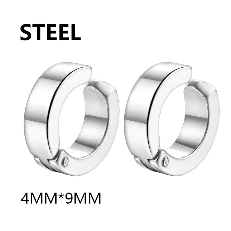 1/16 paia di orecchini a bottone magnetici da uomo in acciaio inossidabile con croce Non penetrante orecchini a cerchio Unisex CZ Magnet Clip on Earring