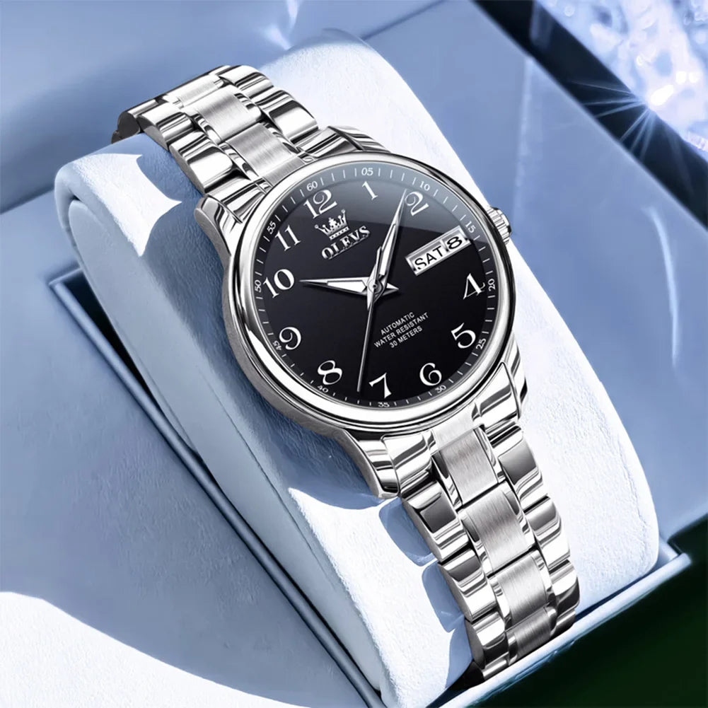 OLEVS Orologio di lusso di alta qualità per donna Orologio meccanico automatico da donna impermeabile in acciaio inossidabile Orologi da donna eleganti