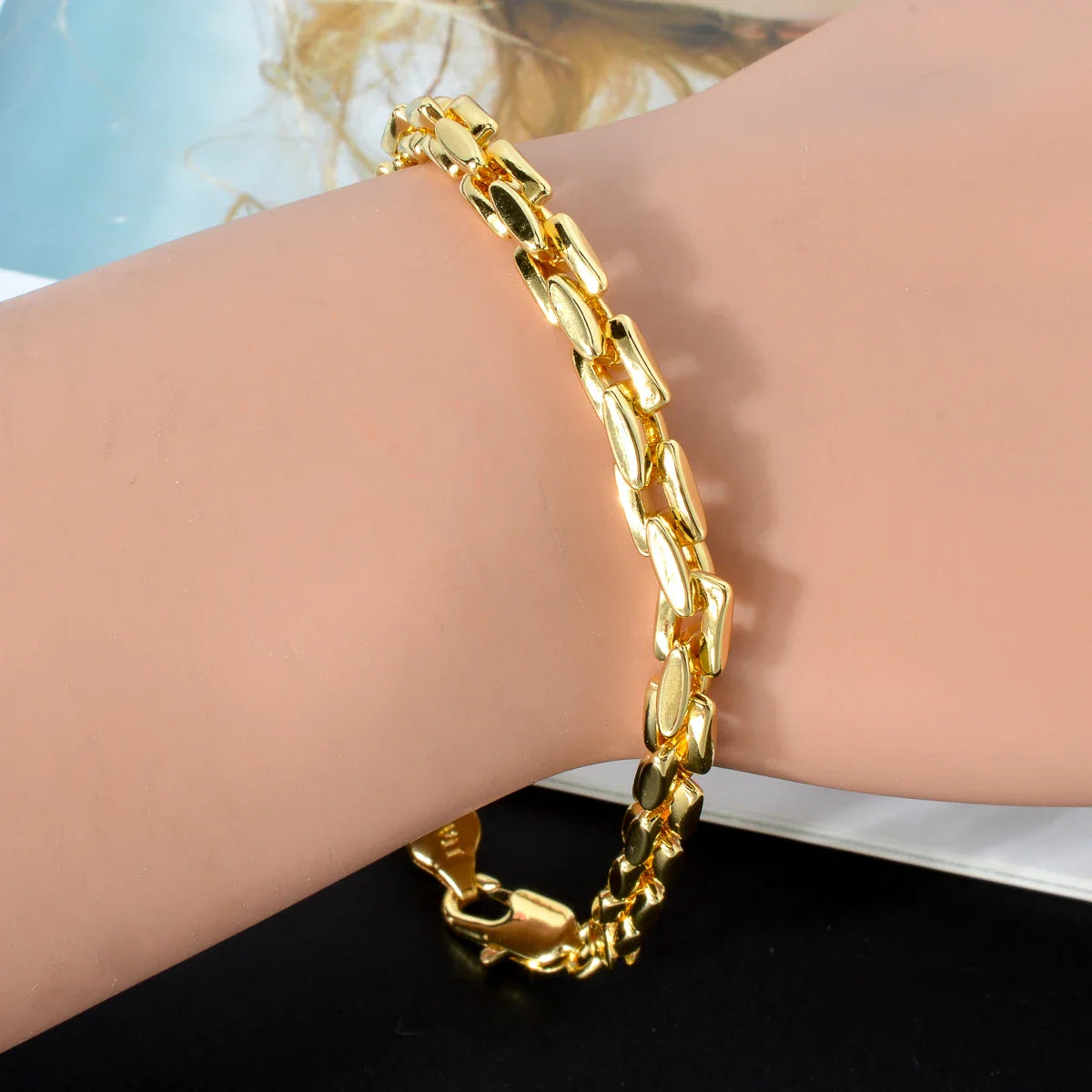 Sunny Jewelry Set Classic placcato oro collana bracciale per donna uomo Luxury Punk rame Link catene collana braccialetto regalo