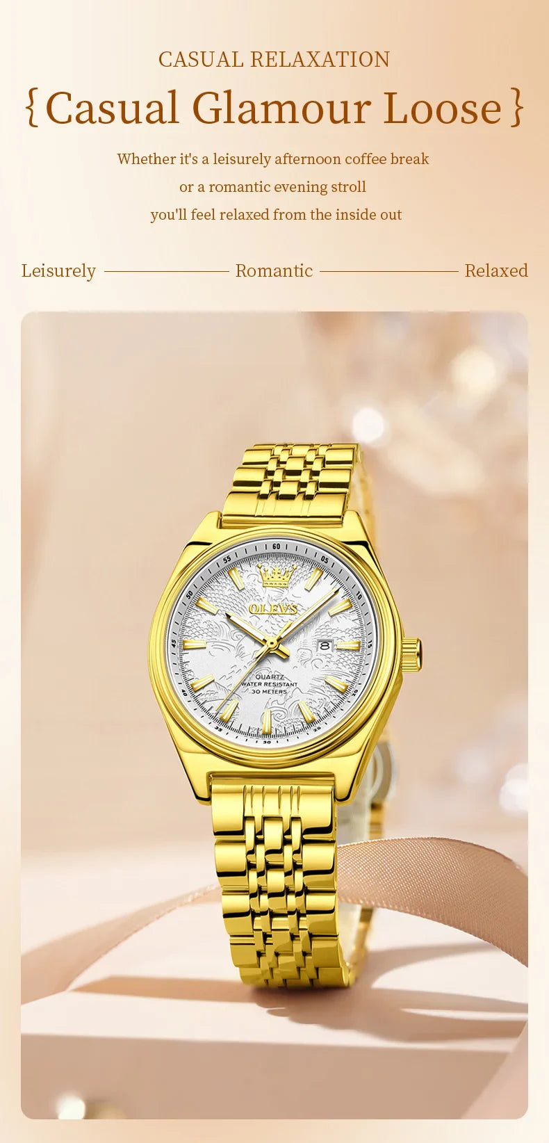 Orologio OLEVS 3703 da donna, elegante orologio al quarzo da donna, marca di alta gamma, impermeabile, luminoso, con calendario, orologio da polso di lusso per signora.