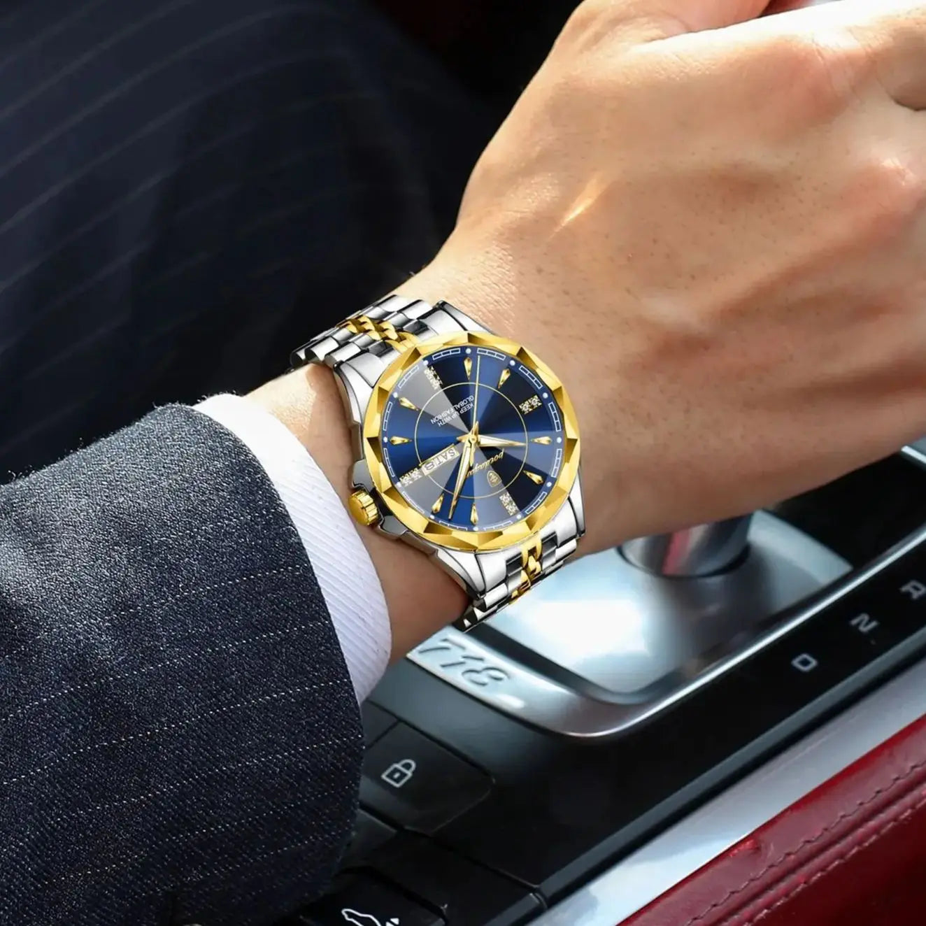 POEDAGAR Orologio da uomo di moda di lusso Top Business Impermeabile luminoso Data Settimana Orologi da uomo Orologio da polso da uomo in acciaio inossidabile al quarzo