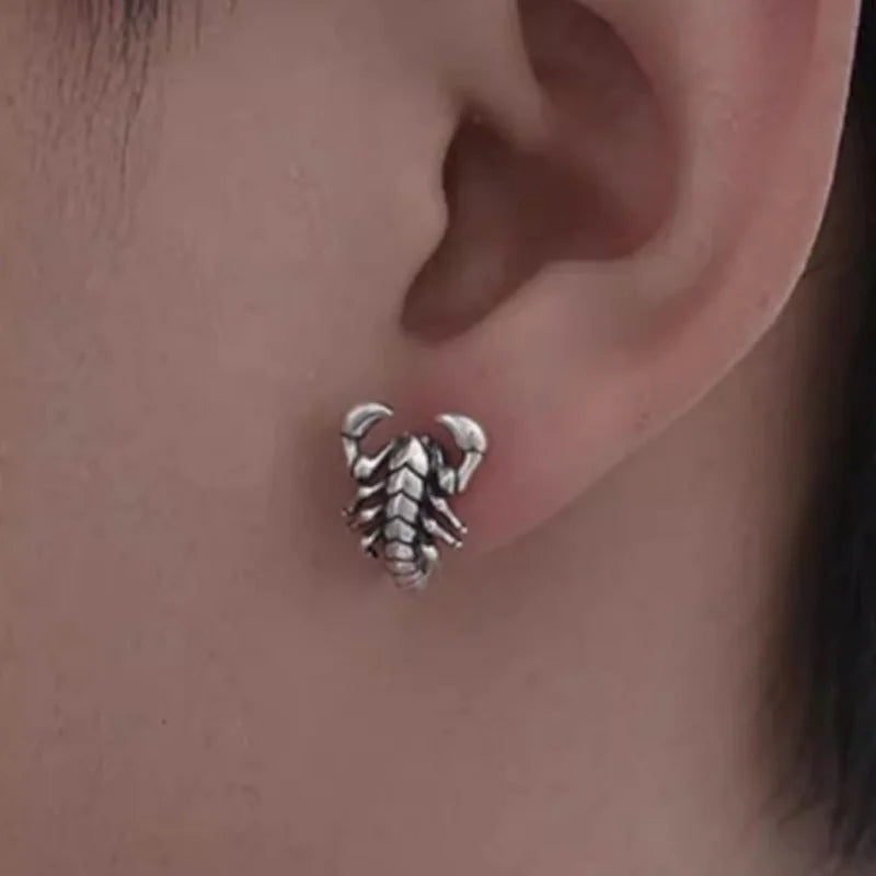 Buyee 925 Sterling Silver unico orecchino carino scorpione animale orecchino per donna uomo moda Punk Fine Jewelry orecchino