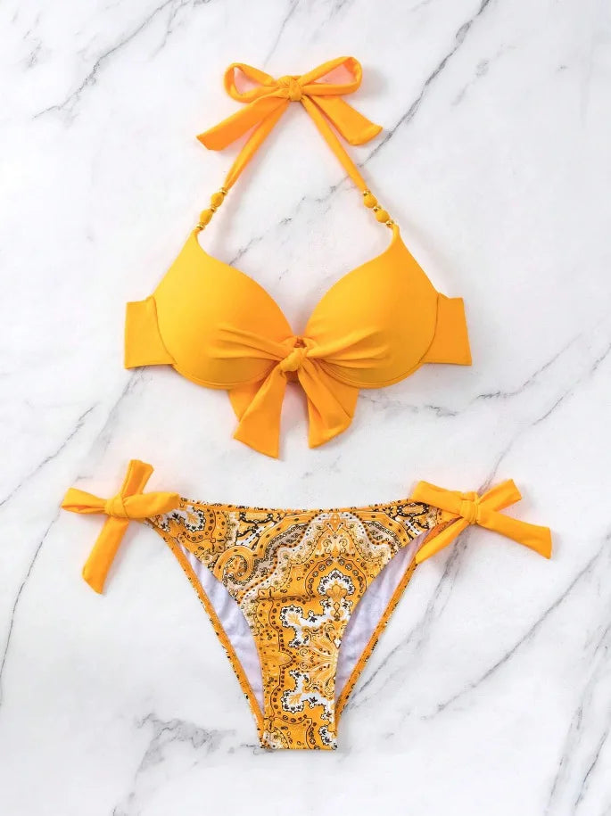 Sexy Push Up Bikini 2024 Costume da bagno donna Due pezzi Costumi da bagno Perizoma femminile Bikini Set Nuoto per costumi da bagno Biquini brasiliano