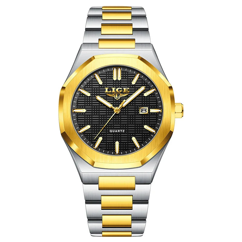 LIGE Orologio da donna elegante e lussuoso, orologio classico alla moda con data automatica, cinturino in acciaio inossidabile, orologi luminosi impermeabili per donna, regalo per signora