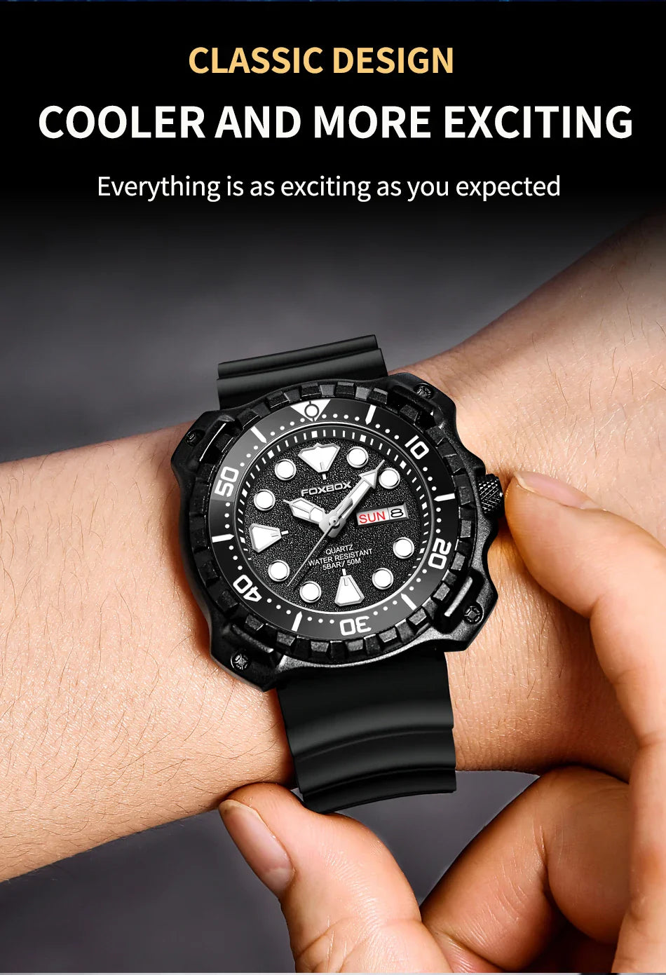 Orologio da uomo LIGE 2026 alla moda, orologio sportivo di lusso con quadrante grande, impermeabile, luminoso, al quarzo, con datario, per uomo, marca Foxbox