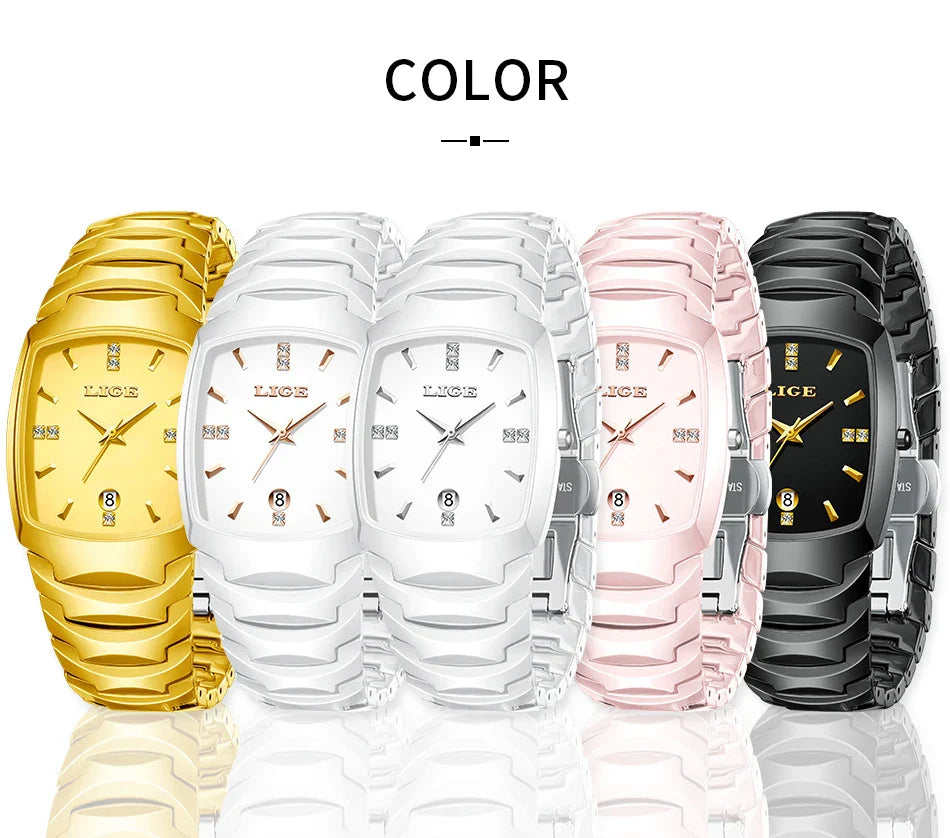 LIGE Orologio da Donna di Lusso alla Moda, Elegante e Semplice, in Acciaio Inossidabile, Casual, al Quarzo, con Calendario, Regalo Romantico per Signore, Novità