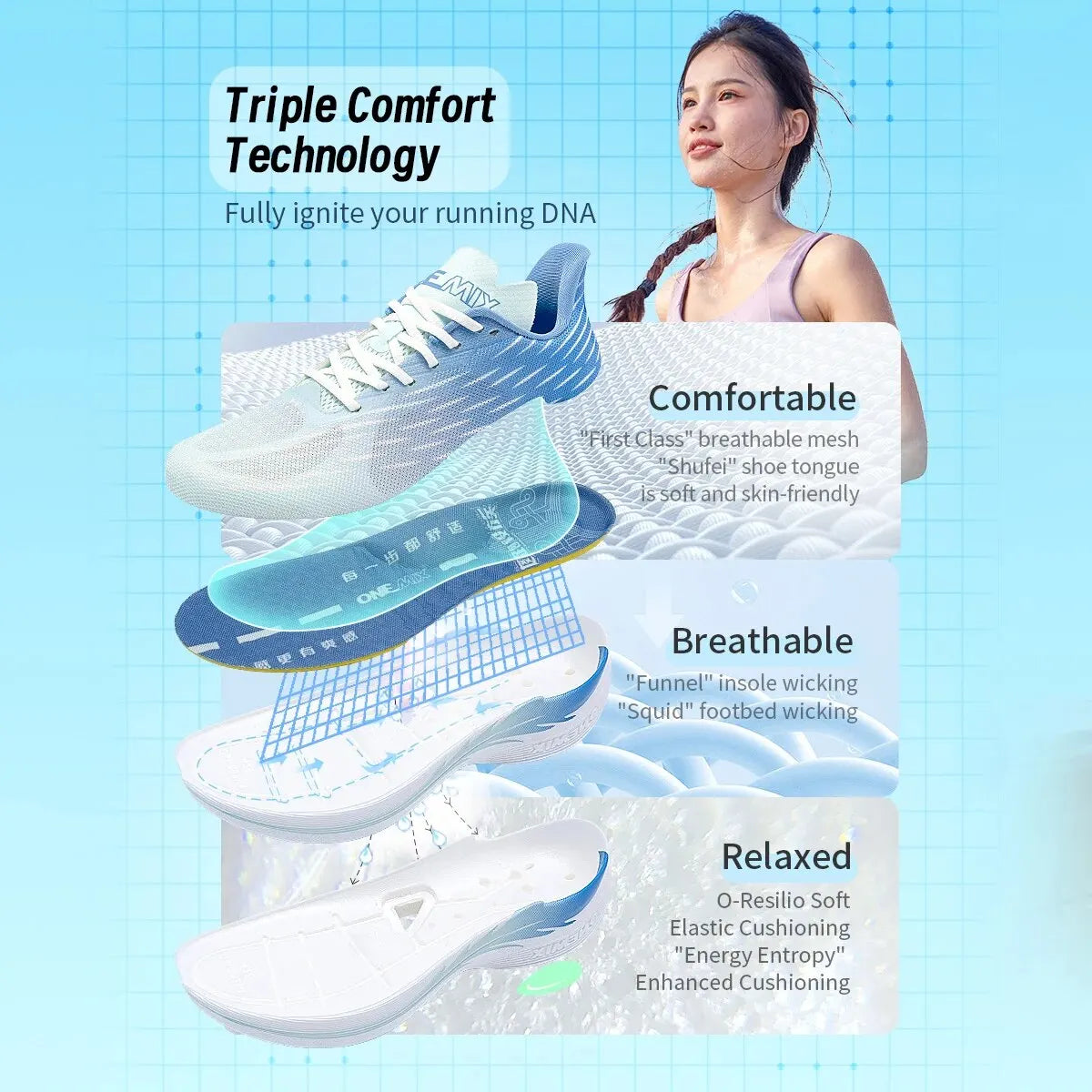 Scarpe da Corsa Traspiranti Onemix 2026 Wind Wings per Uomo e Donna, Ideali per Maratona, Sport e Attività all'Aperto