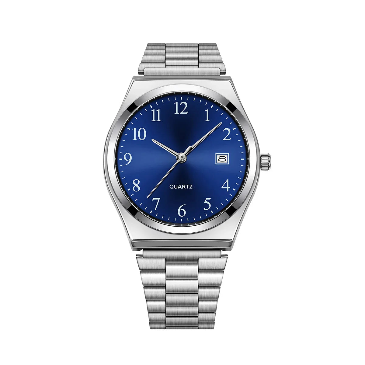 LUCKY FOX - Orologio da polso elegante e minimalista in acciaio inossidabile con quadrante nero - Cronometraggio preciso per tutti i giorni
