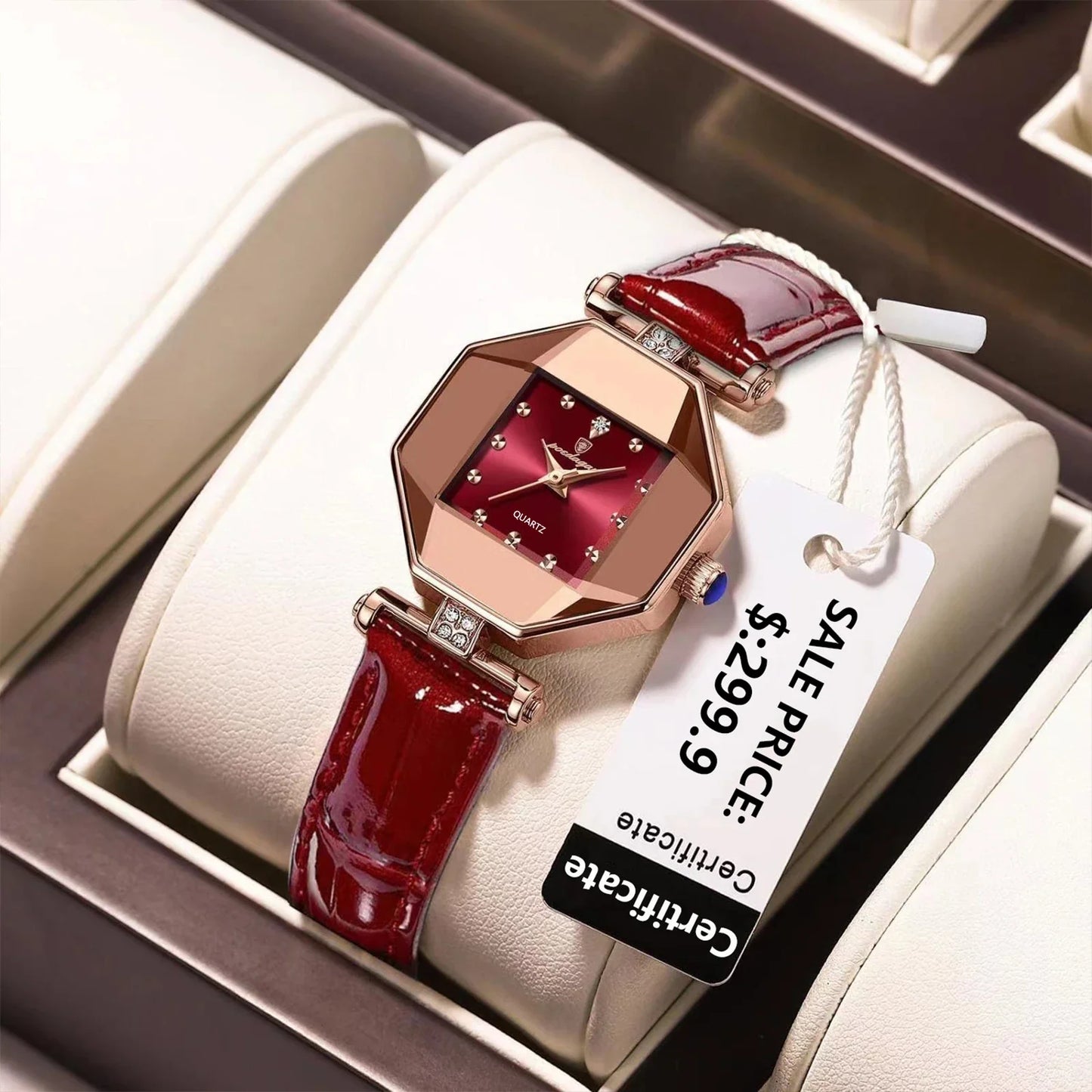 POEDAGAR Orologio da donna di alta qualità Orologi al quarzo in pelle impermeabile per donna Orologio da polso da donna casual di moda di lusso regalo Reloj