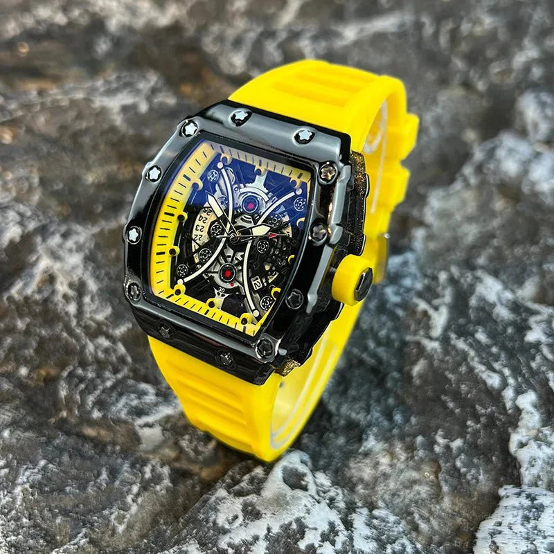 Orologio da uomo leggero marchio di lusso quadrante barile di vino orologio sportivo alla moda con bagliore notturno orologio calendario Reloj L146
