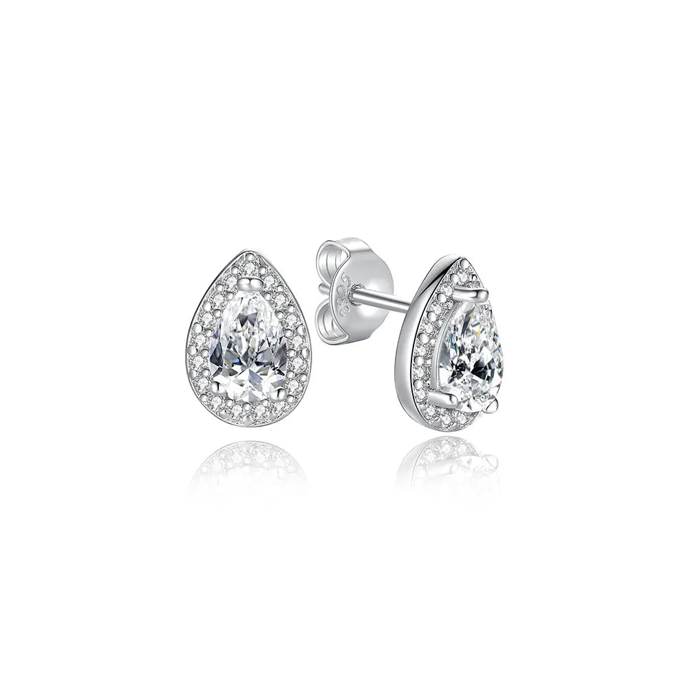 Orecchini Originali in Argento Sterling 925, Modello 2026, a Perno e a Cerchio con Cristalli, per Donna, in Oro Rosa, con Corona, Cuore, Infinito, Ape, Gioielli