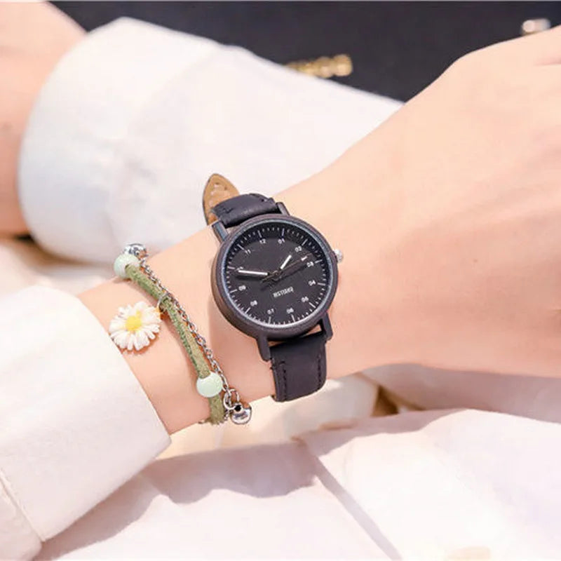 YIKAZE orologio da donna cinturino in pelle PU orologi al quarzo da donna orologio da polso da donna con quadrante rotondo impermeabile orologio da polso da donna