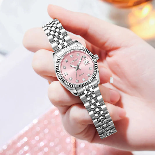 LIEBIG orologi da polso al quarzo eleganti di lusso delle migliori marche orologi automatici di moda per le donne orologio con cinturino in acciaio inossidabile Reloj Mujer