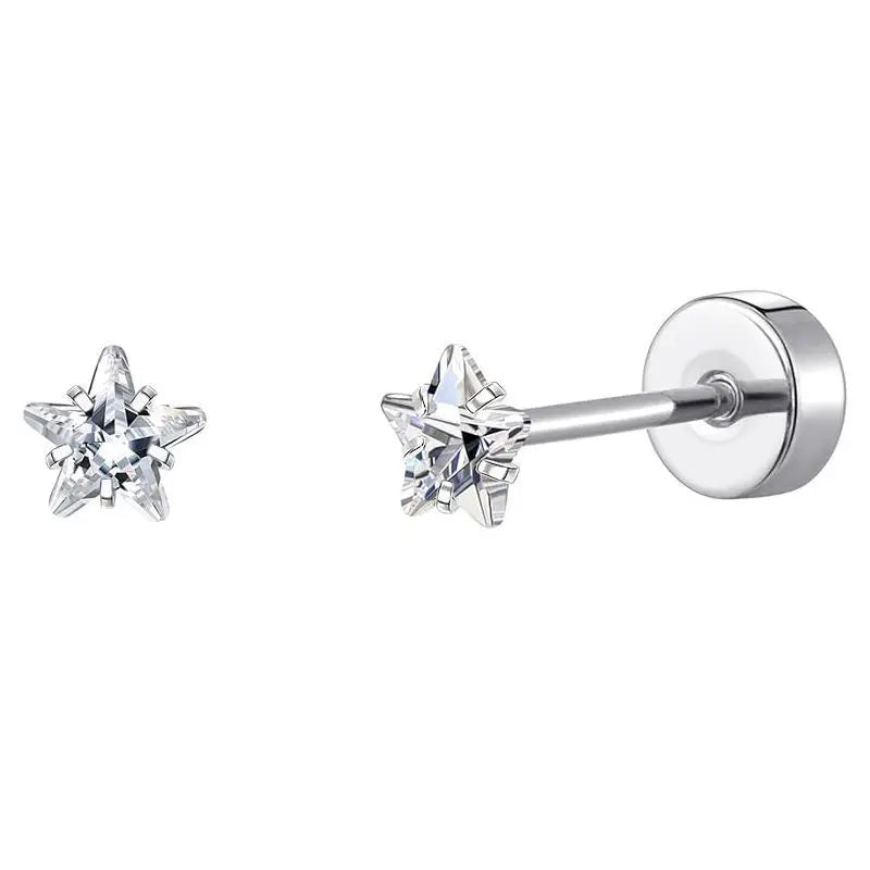 2 pz/set In Acciaio Inox Cuore Luna Earbone Della Vite Della Vite Della Sfera Orecchini con perno per Le Donne di Modo Dell'orecchio Trago Cartilagine Body Piercing