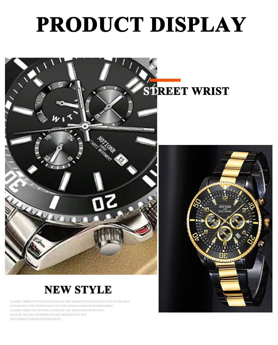 Orologi da lavoro da uomo di lusso Orologio da uomo al quarzo argento Orologio luminoso maschile