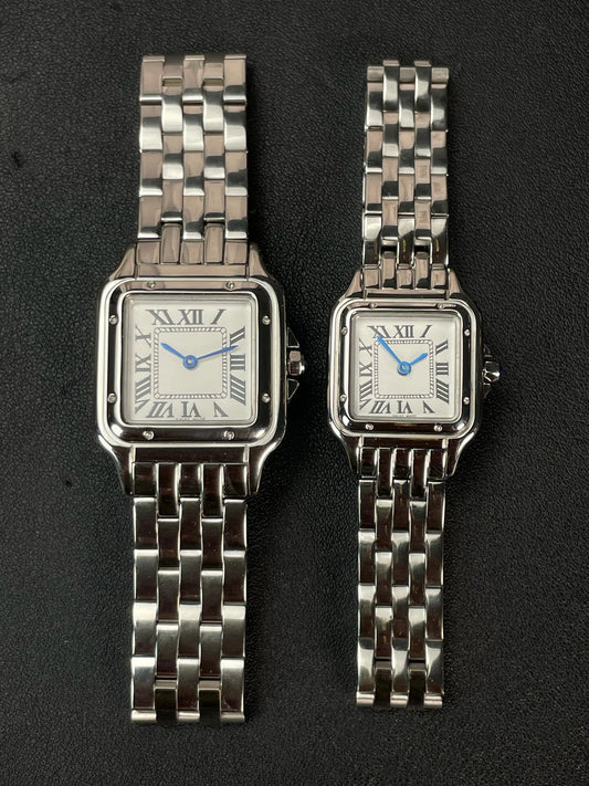 Classico orologio al quarzo quadrato retrò con numeri romani, orologio da coppia, orologio da uomo e da donna di lusso, regalo alla moda in acciaio inossidabile