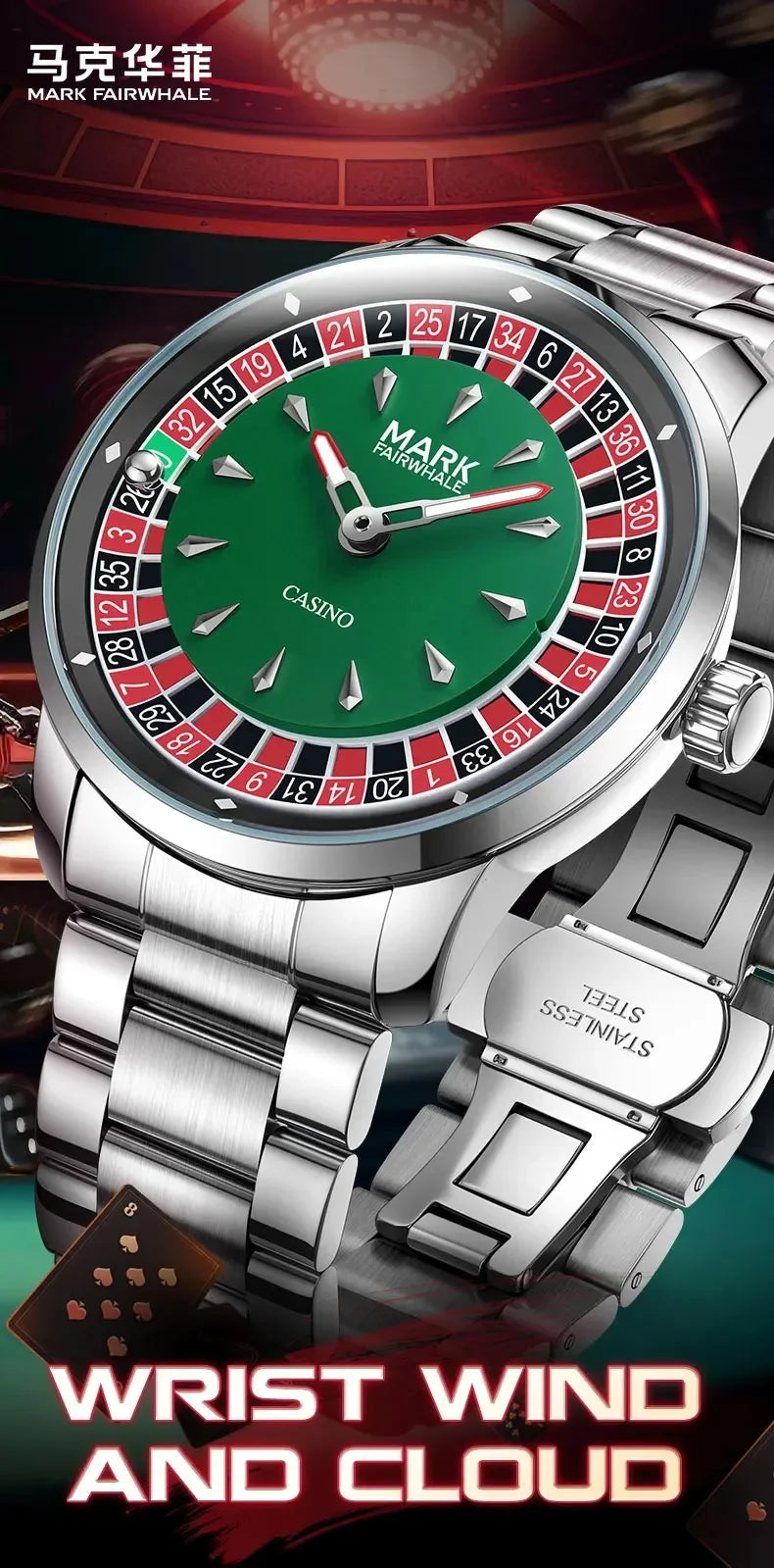 Mark Fairwhale 5031 Nuovo orologio al quarzo da uomo di marca superiore quadrante digitale rotante intrattenimento freddo orologio da notte impermeabile reloj