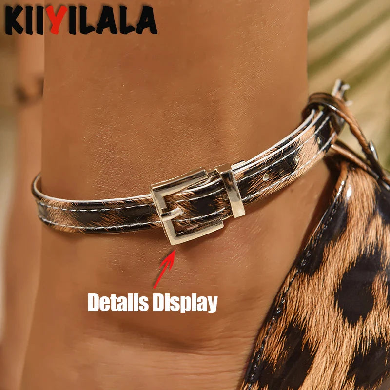 Yellow Leopard Print 12cm High Heels Women's Stiletto Heels 1cm Belt Buckle Sexy Party Pumps Ladies Dress Shoes Plus Size 35-46