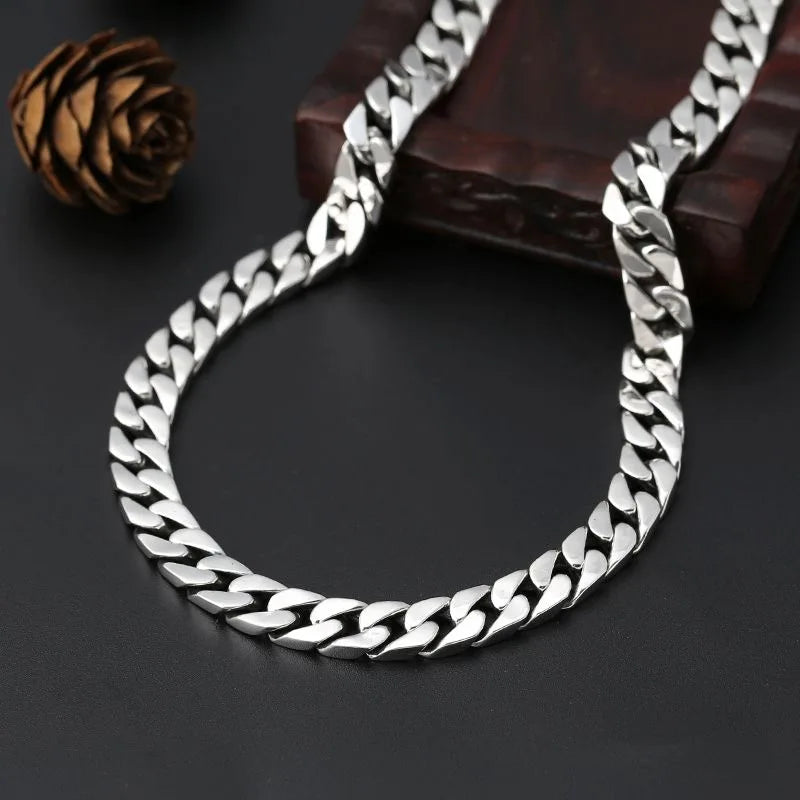 100% S925 Collana in argento sterling Bracciale Punk S925 Gioielli in argento Non sbiadisce mai Carry certificato Uomo Donna Gioielli Regali